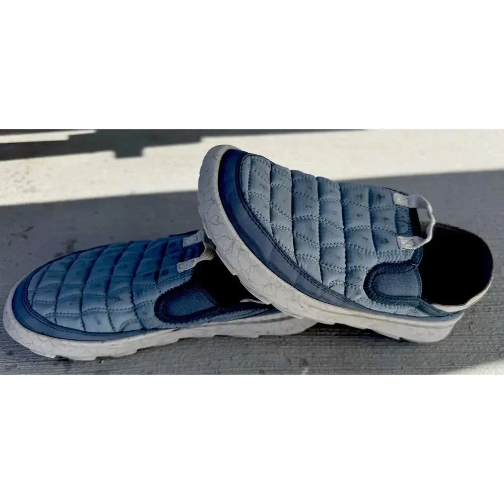 Merrell Hut Moc Women’s 8 Slip On Shoes Blue Quilted Ripstop Camp Loafers